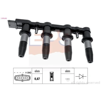 Imagem de EPS 1.970.450 Bobina de ignição com cachimbo da vela OPEL: Corsa D Hatchback, Astra G CC, Caravan, FIAT: Stilo Hatchback