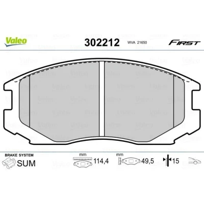Imagem de VALEO 302212 Jogo de pastilhas para travão disco Eixo dianteiro excl. contacto aviso desgaste com chapa anti ruído