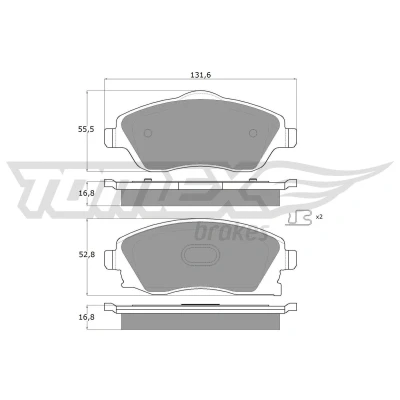 Imagem de TOMEX brakes TX 12 19 Jogo de pastilhas para travão disco Eixo dianteiro com avisador sonoro desgaste acessórios OPEL: Corsa C Hatchback