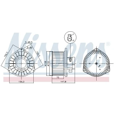 Imagem de NISSENS 87531 Ventilador do Habitáculo sem regulador integrado