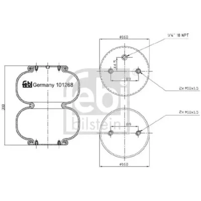 Imagem de FEBI BILSTEIN 101268 Fole, suspensão pneumática