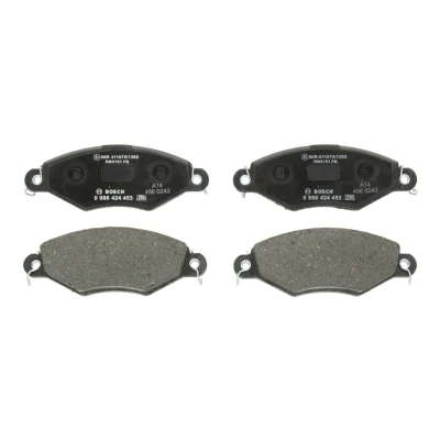 Imagem de BOSCH 0 986 424 453 Jogo de pastilhas para travão disco Baixo teor metálico com chapa anti ruído PEUGEOT: 306 Hatchback, Sedan