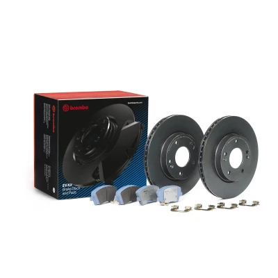 Imagem de BREMBO KT 08 013 Kit de travões interior ventilado com acessórios parafusos, chapa anti ruído avisador sonoro desgaste
