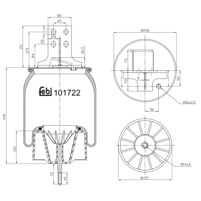 Imagem de FEBI BILSTEIN 101722 Fole, suspensão pneumática