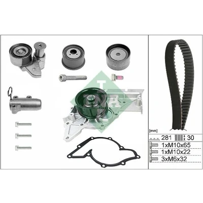 Imagem de INA 530 0480 30 bomba de Água + Kit Correia Distribuição com água AUDI: A4 B6/B7 Cabrio, B6 Avant, Sedan