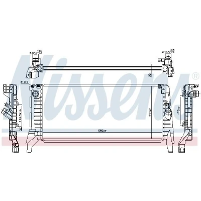 Imagem de NISSENS 606391 Radiador, arrefecimento do motor Alumínio 680 299 22 Aletas de refrigeração soldadas BMW: 1 Hatchback, 2 Active Tourer, MINI: Hatchback
