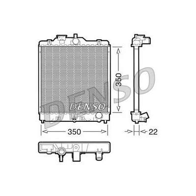 Imagem de DENSO DRM40003 Radiador, arrefecimento do motor Alumínio 350 23 HONDA: HR V I, CRX 2, CIVIC 7 Hatchback