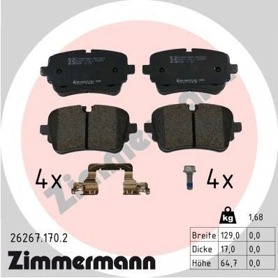 Imagem de ZIMMERMANN Jogo de pastilhas para travão disco 26267.170.2 AUDI: Q7, A7 Sportback, A6 C8 Avant