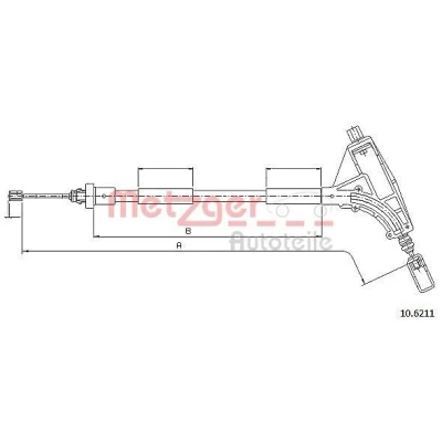 Imagem de METZGER 10.6211 Cabo de Freio Mão à frente 1700/1405 COFLE PEUGEOT: 406 Sedan