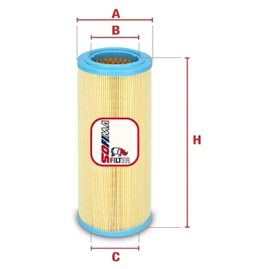 Imagem de SOFIMA S 7367 A Filtro de ar 268mm 108mm Cartucho filtrante FIAT: Doblo I Cargo, Carrinha
