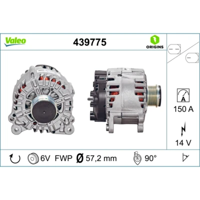 Imagem de VALEO 439775 Alternador 14V 150A