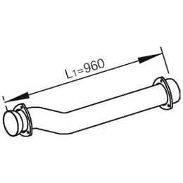 Imagem de DINEX 82164 Tubo de escape 960, 960mm centro 230mm 160mm