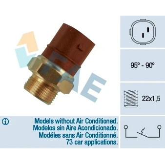 Imagem de FAE 36270 Interruptor de temperatura, ventilador do radiador VOLKSWAGEN: Golf 4 Variant, Lupo / 3L, Polo III Hatchback, SEAT: Ibiza 3