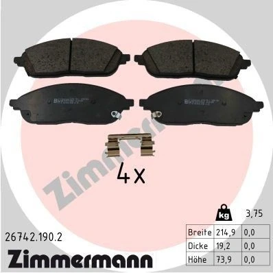 Imagem de ZIMMERMANN 26742.190.2 Jogo de pastilhas para travão disco