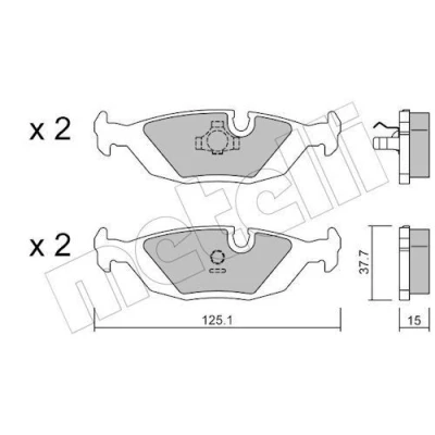 Imagem de METELLI 22 0070 0 Jogo de pastilhas para travão disco excl. contacto aviso desgaste SAAB: 9000 Sedan, 900 I Cabrio, Hatchback