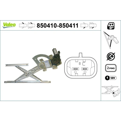 Imagem de Valeo Elevador de vidro à frente, lado esquerdo elétrico com motor sem função conforto 850410 TOYOTA: Yaris I Hatchback, Verso