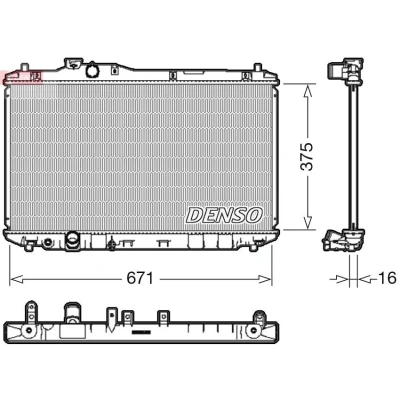 Imagem de DENSO DRM40037 Radiador, arrefecimento do motor 375 695 16 HONDA: CIVIC 9