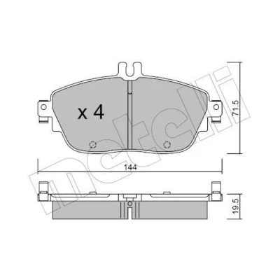 Imagem de METELLI 22 0965 0 Jogo de pastilhas para travão disco preparado indicador aviso desgaste MERCEDES BENZ: Classe A, CLA Coupe