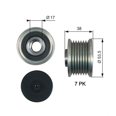 Imagem de GATES OAP7190 Polia Roda Livre do Alternador 38 BOOST DN CVT Belt RENAULT: LAGUNA 2 Grandtour, MEGANE Kombi, GRAND SCENIC 3