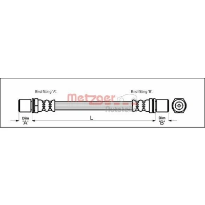 Imagem de METZGER 4112214 Mangueira de Travão 318 F10 x 1