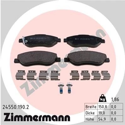 Imagem de ZIMMERMANN 24550.190.2 Jogo de pastilhas para travão disco OPEL: Corsa D Hatchback