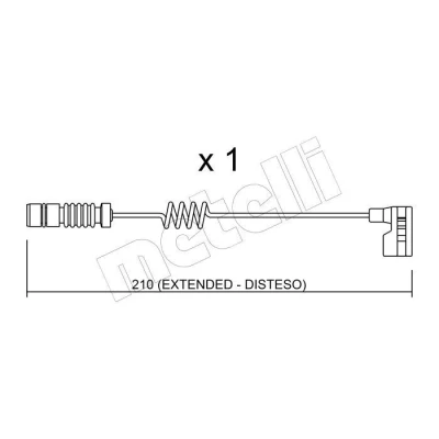 Imagem de METELLI SU.209 Sensor de Desgaste Pastilha Freio MERCEDES BENZ: Sprinter 4 T Van, 3 Minibus