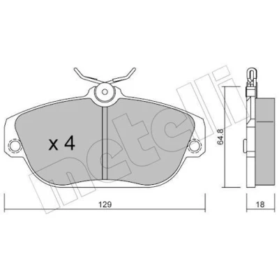 Imagem de METELLI 22 0132 0 Jogo de pastilhas para travão disco excl. contacto aviso desgaste VOLVO: 940 II Carrinha, 760 Sedan, I Sedan