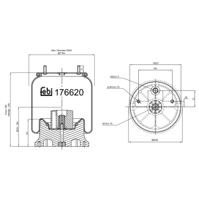 Imagem de FEBI BILSTEIN 176620 Fole, suspensão pneumática