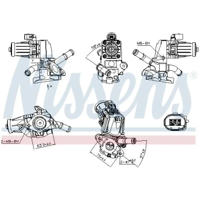 Imagem de NISSENS 98238 Válvula EGR sem radiador da recirculação dos gases de escape CITROËN: Jumper II Van, FORD: Transit Mk6 PEUGEOT: Boxer Van