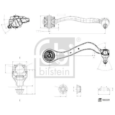 Imagem de FEBI BILSTEIN 185539 Braço de suspensão com chumaceira à frente, Eixo dianteiro, lado direito, exterior transversal Alumínio 16 BMW: 3 Touring