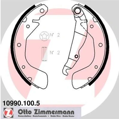 Imagem de ZIMMERMANN 10990.100.5 Maxilas de Travão 200 45 A imagem corresponde ao volume fornecimento, com alavanca OPEL: Corsa C Hatchback, Astra F Sedan