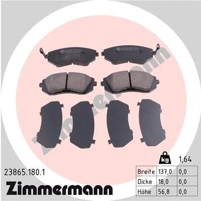 Imagem de ZIMMERMANN 23865.180.1 Jogo de pastilhas para travão disco com avisador sonoro desgaste A imagem corresponde ao volume fornecimento