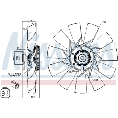 Imagem de NISSENS 86131 Ventilador de Radiador 750 electrónico