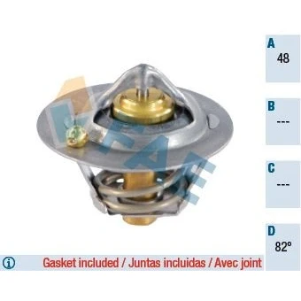 Imagem de FAE 5323282 Termóstato, líquido de refrigeração 82 com juntas FORD: Focus 2 Kombi, FIESTA 5, 2, VOLVO: C30, V50, S40 II