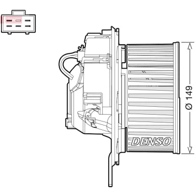 Imagem de DENSO DEA32005 Ventilador do Habitáculo para veículo com volante à esquerda VOLKSWAGEN: Golf 5, Touran I, Passat B6 Sedan, SEAT: Altea