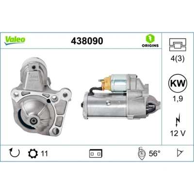 Imagem de VALEO NEW ORIGINAL PART 438090 Motor de arranque 12 1,9 11 RENAULT: LAGUNA 2 Grandtour, TRAFIC Kasten, MEGANE Kombi, MITSUBISHI: Carisma Hatchback