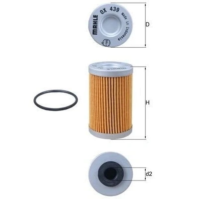Imagem de MAHLE ORIGINAL OX 439D Filtro de óleo Cartucho filtrante