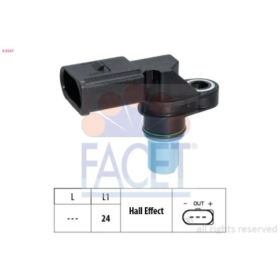 Imagem de FACET 9.0754 Sensor da velocidade de rotação, cx. vel. automática