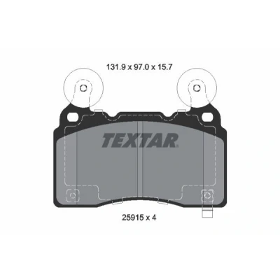 Imagem de TEXTAR 2591501 Jogo de pastilhas para travão disco com avisador sonoro desgaste CADILLAC: CTS III Sedan, CHEVROLET: Camaro VI Coupe