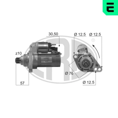 Imagem de ERA 220467 Motor de arranque 12V 1,1kW 10 30 50 76mm VOLKSWAGEN: Passat B6 Sedan, Caddy 3, Touran I