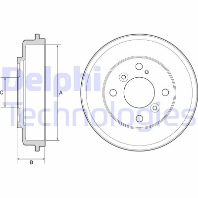 Imagem de DELPHI BF525 Tambor de Travão 244mm