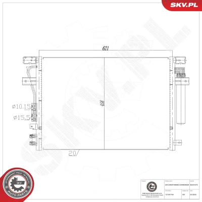 Imagem de ESEN SKV 86SKV276 Condensador com secador Alumínio 621mm