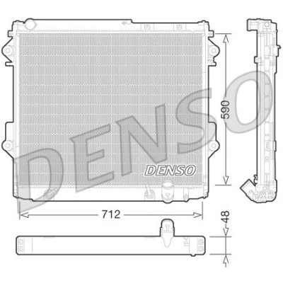 Imagem de DENSO DRM50075 Radiador, arrefecimento do motor 712mm 590mm 48mm TOYOTA: Land Cruiser 200