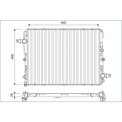 Imagem de VALEO Radiador, arrefecimento do motor Alumínio 498mm 640mm 26mm sem regulador líquido de refrigeração MERCEDES BENZ: Classe S Sedan 701141