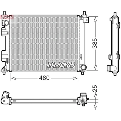 Imagem de DENSO DRM41035 Radiador, arrefecimento do motor 480mm 385mm 25mm