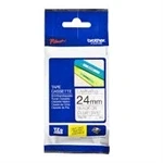 Imagem de Cinta Laminada Brother 24 mm Preto sobre Transparente TZe 8 m Transferência Térmica