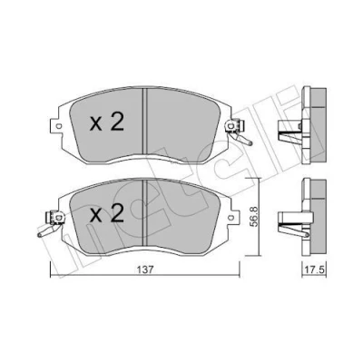 Imagem de METELLI 22 0500 1 Jogo de pastilhas para travão disco com avisador sonoro desgaste SUBARU: Legacy 4, Forester IV, 4 Limousine