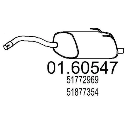Imagem de MTS 01.60547 Panela de escape traseira 890 FIAT: 500 Hatchback, Panda II Hatchback
