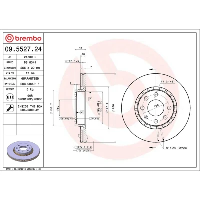 Imagem de BREMBO Disco de travão OPEL: Corsa B Hatchback, Vectra A Sedan, Tigra Coupe 256mm 20mm 4 interior ventilado 09.5527.24 90421727,90511128,569010,569046