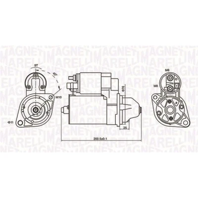 Imagem de MAGNETI MARELLI 063721412010 Motor de arranque 12 1,1 9 BMW: 5 Touring, Sedan, 3 Sedan